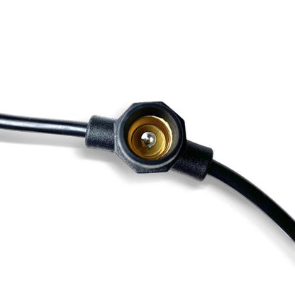 Close-up of garden lights connector with durable design for outdoor lighting installations