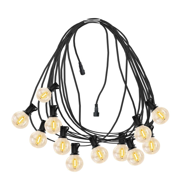 Ningbo Fuaisi Electric camping lights string featuring warm white bulbs and black wiring for outdoor use