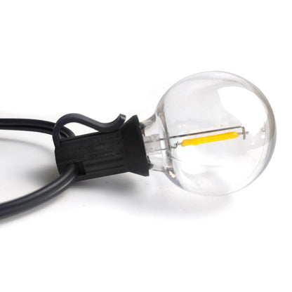 Close-up of a clear bulb on camping string lights outdoor lighting by Ningbo Fuaisi Electric Appliance Co Ltd