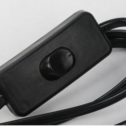 US EU Plug LED Light Switch Power Cable 1.8m with 303 Inline on Off Switch for Desk Lamp E14 E27 Plastic Lamp Holder Black White